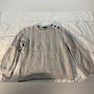 Women’s Gray Cable Knit Sweater